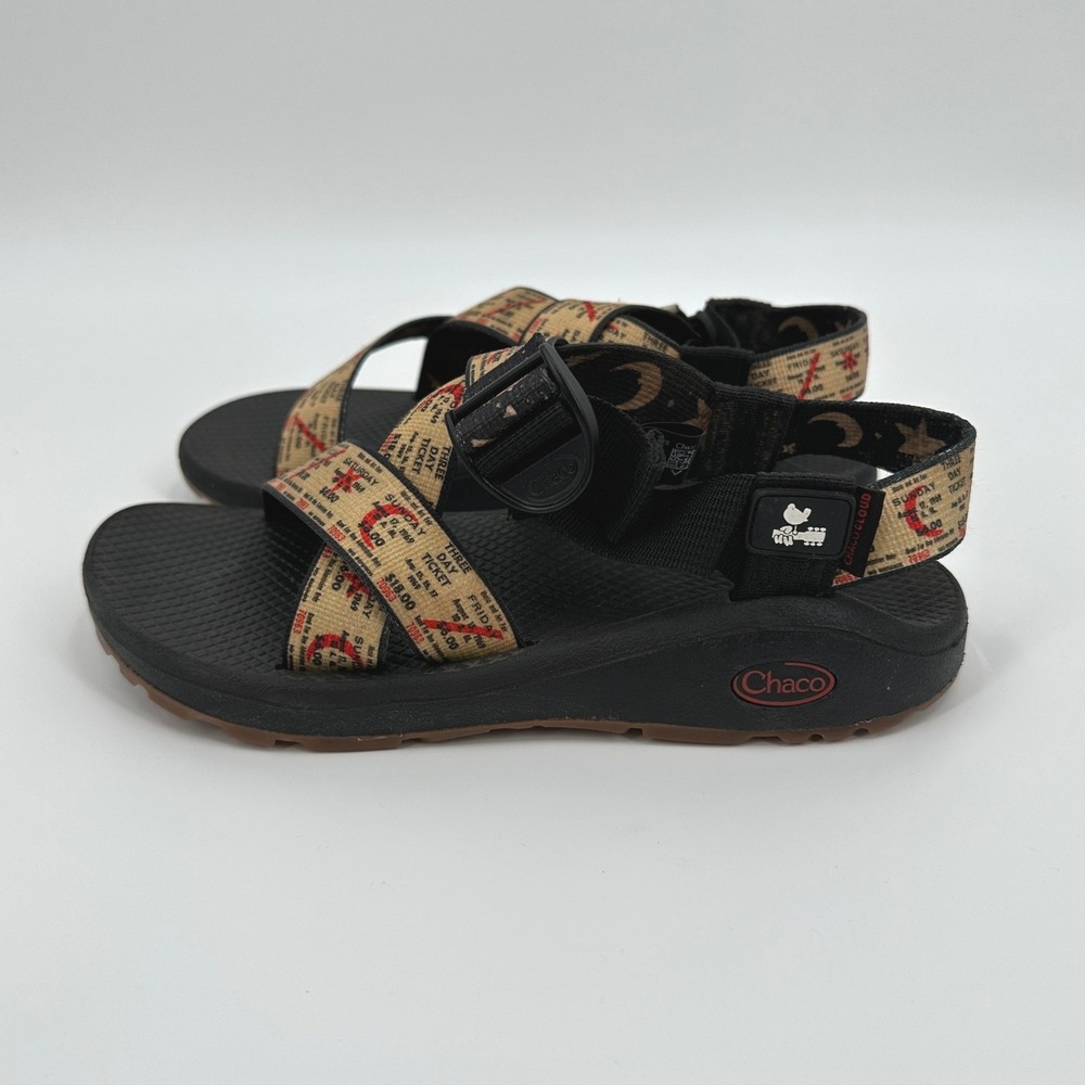 Chaco Z/Cloud Woodstock 50th Anniversary Sandals Womens 8 Black Ticket - Picture 5 of 9